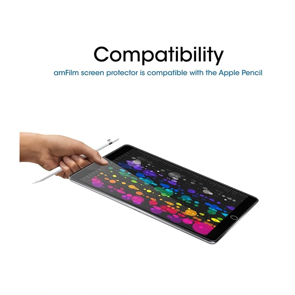 amFilm Tempered Glass Screen Protector iPad Air 3 10.5” iPad Pro 10.5” (2 Pack)